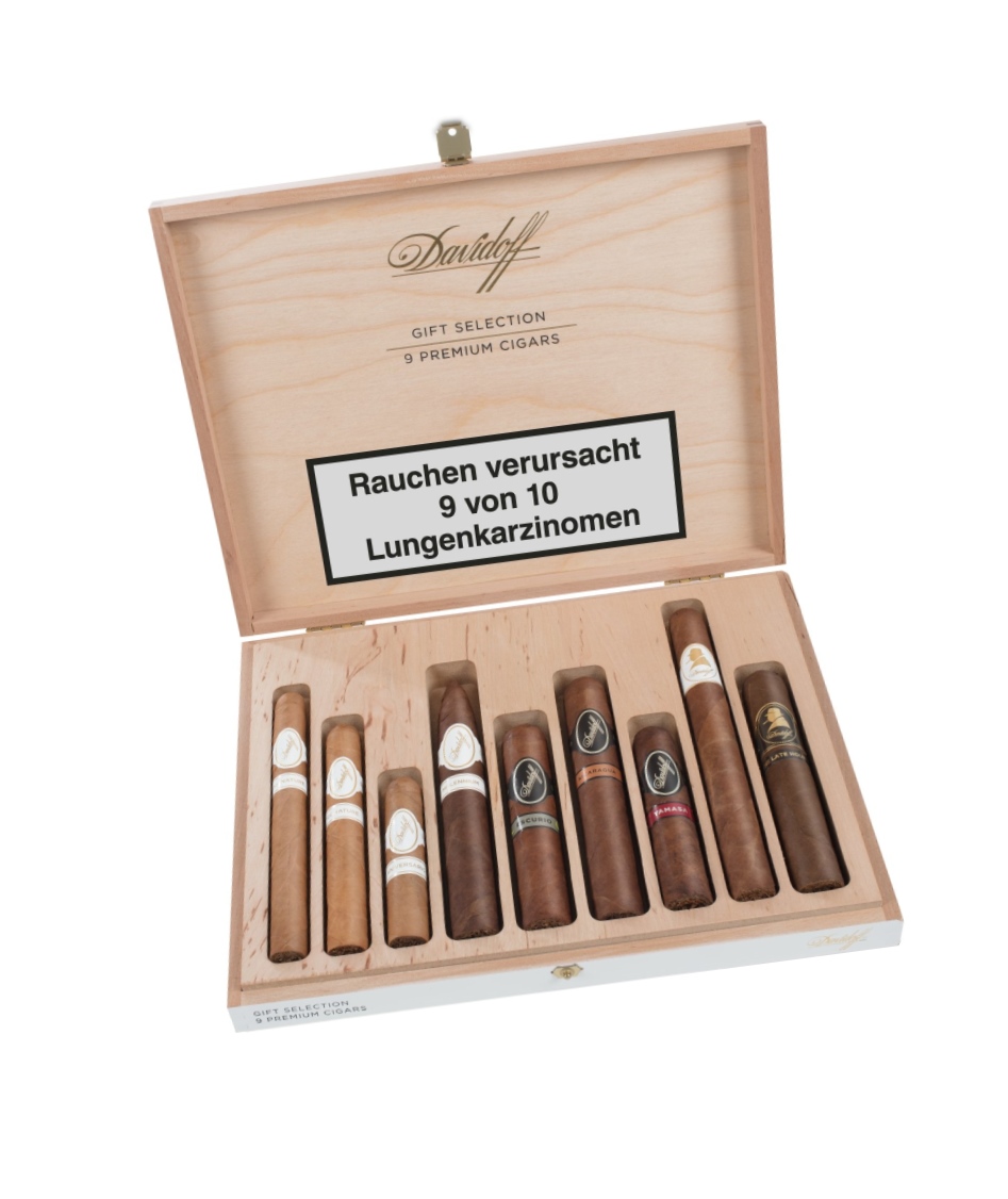 Humidor Import, Davidoff Zigarren Geschenkset Premium Selection 9 Cigars