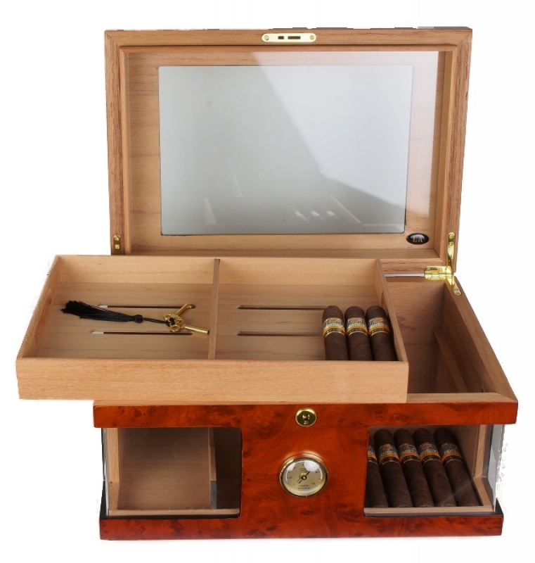 Humidor Import LA Wonderful Kristallglas Humidor mit deutschem Profi